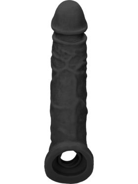 RealRock Skin: Penis Extender with Rings, 21 cm, svart