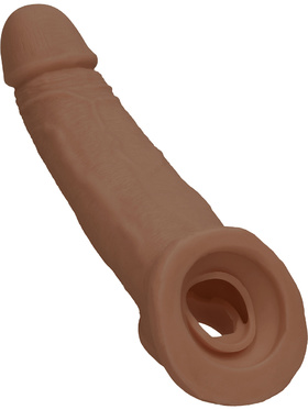 RealRock Skin: Penis Extender with Rings, 22 cm, brun