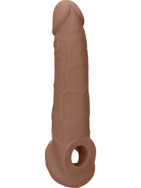 RealRock Skin Penis Extender with Rings, 22 cm, brun