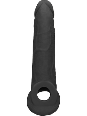 RealRock Skin: Penis Extender with Rings, 22 cm, svart