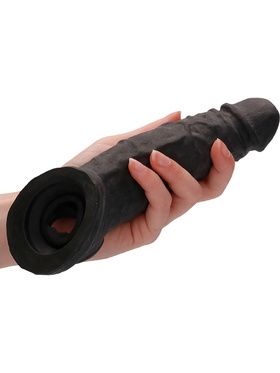 RealRock Skin: Penis Extender with Rings, 22 cm, svart