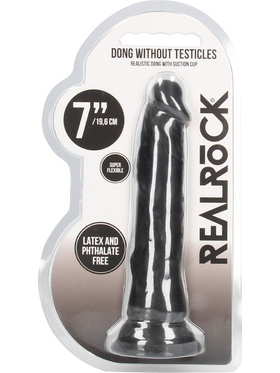 RealRock Skin: Realistic Dildo, 19 cm, svart