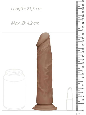 RealRock Skin: Realistic Dildo, 21.5 cm, brun