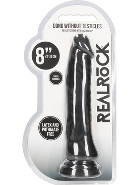 RealRock Skin: Realistic Dildo, 21.5 cm, svart