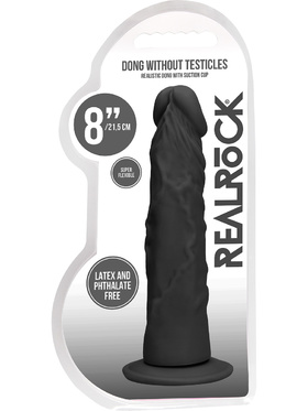 RealRock Skin: Realistic Dildo, 21.5 cm, svart