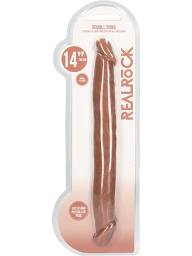 RealRock Skin: Double Dong, 36 cm, brun