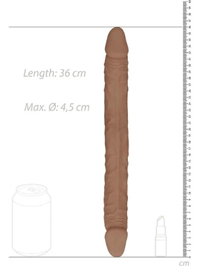 RealRock Skin: Double Dong, 36 cm, brun