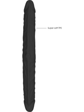 RealRock Skin: Double Dong, 36 cm, svart