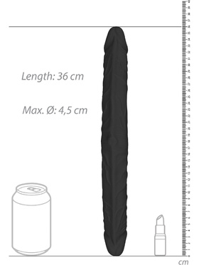 RealRock Skin: Double Dong, 36 cm, svart