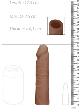 RealRock Skin: Penis Extender, 17.5 cm, brun