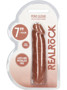 RealRock Skin: Penis Extender, 17.5 cm, brun