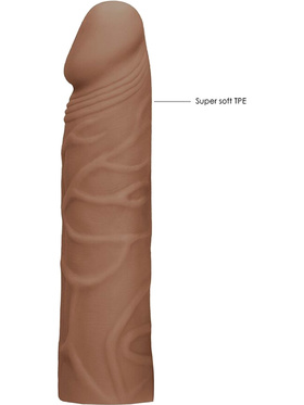 RealRock Skin: Penis Extender, 17.5 cm, brun