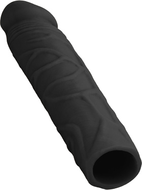 RealRock Skin: Penis Extender, 17.5 cm, svart