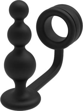 Dream Toys: Ramrod Cockring with Beaded Anal Plug