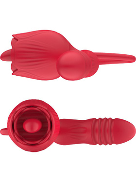 Teazers: Rose Vibrator with Thrusting Dildo