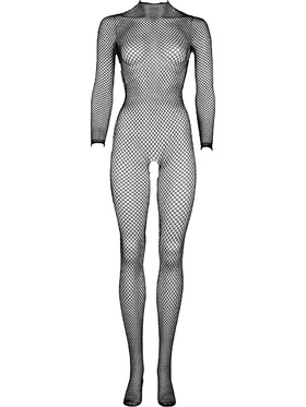 Le Désir: Turtle Neck Bodystocking with Fishnet, One Size