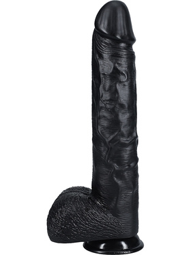 RealRock: Extra Long Realistic Dildo, 35.5 cm, svart