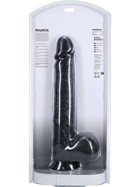 RealRock: Extra Long Realistic Dildo, 35.5 cm, svart