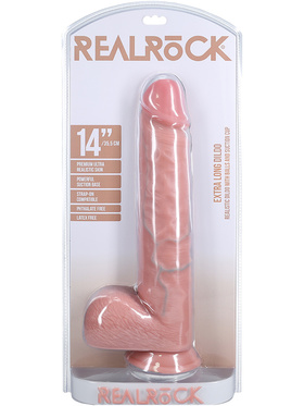 RealRock: Extra Long Realistic Dildo, 35.5 cm, ljus