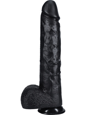 RealRock: Extra Long Realistic Dildo, 38 cm, svart