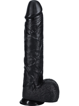 RealRock: Extra Long Realistic Dildo, 38 cm, svart