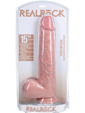 RealRock: Extra Long Realistic Dildo, 38 cm, ljus