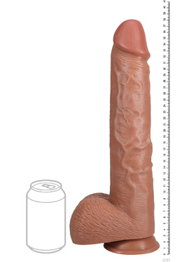 RealRock: Extra Long Realistic Dildo, 38 cm, mörk