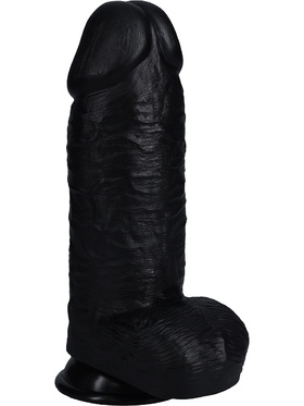 RealRock: Extra Thick Realistic Dildo, 25 cm, svart