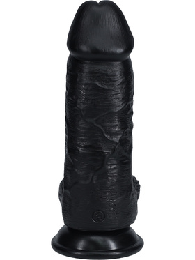 RealRock: Extra Thick Realistic Dildo, 20 cm, svart