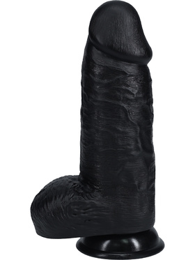 RealRock: Extra Thick Realistic Dildo, 23 cm, svart