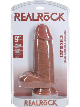 RealRock: Extra Thick Realistic Dildo, 23 cm, mörk