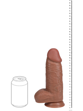 RealRock: Extra Thick Realistic Dildo, 23 cm, mörk