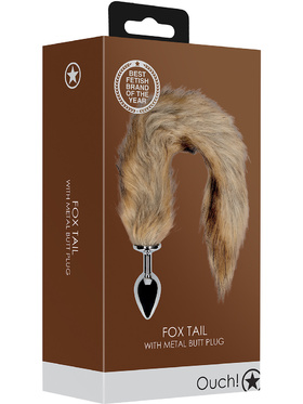 Ouch!: Fox Tail with Metal Butt Plug, brun