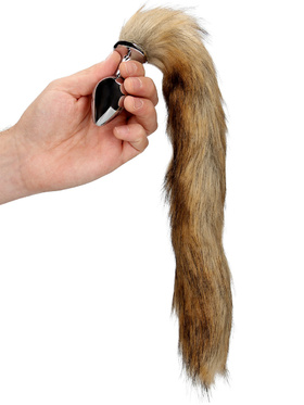 Ouch!: Fox Tail with Metal Butt Plug, brun