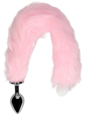 Ouch!: Light-up Fox Tail with Metal Butt Plug, rosa