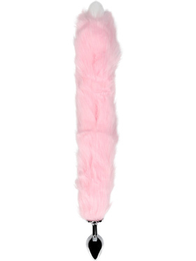 Ouch!: Light-up Fox Tail with Metal Butt Plug, rosa