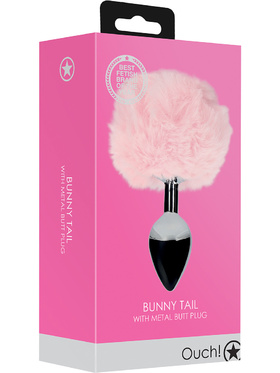 Ouch!: Bunny Tail with Metal Butt Plug, rosa