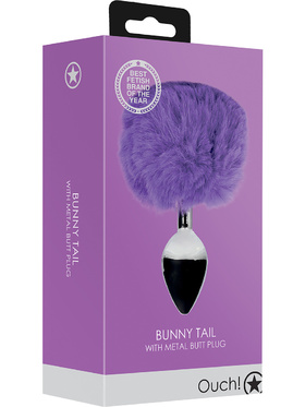 Ouch!: Bunny Tail with Metal Butt Plug, lila