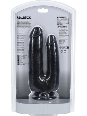 RealRock: Double Trouble Realistic Dildo, svart