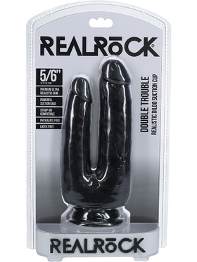 RealRock: Double Trouble Realistic Dildo, svart