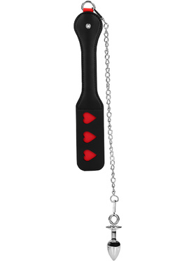 Ouch!: Hearts Paddle with Metal Anal Plug