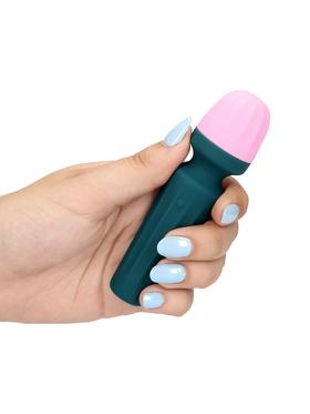 Loveline: Mini Wand Vibrator, grön/rosa