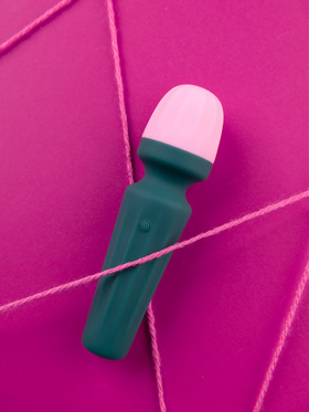 Loveline: Mini Wand Vibrator, grön/rosa