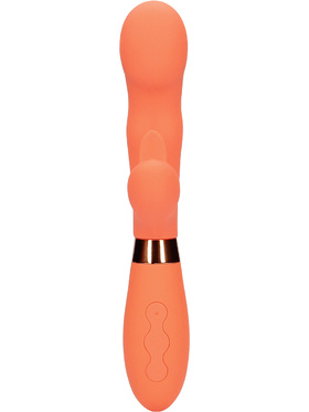 Loveline: Silicone Rabbit Vibrator with Ribbed Clitoral Stimulator