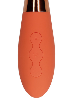 Loveline: Silicone Rabbit Vibrator with Ribbed Clitoral Stimulator