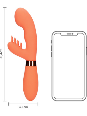 Loveline: Silicone Rabbit Vibrator with Ribbed Clitoral Stimulator