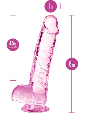 Naturally Yours: Crystalline Dildo, 15 cm, rosa