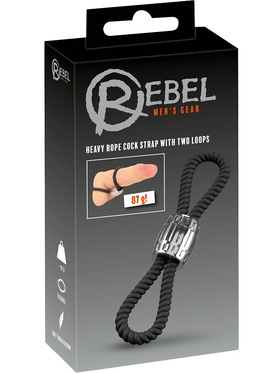 Rebel: Heavy Rope Cock Strap with two Loops