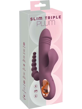 You2Toys: Plum, Slim Triple Rabbit Vibrator