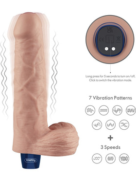 LoveToy: Real Softee, Silicone Vibrating Dildo, 22.5 cm